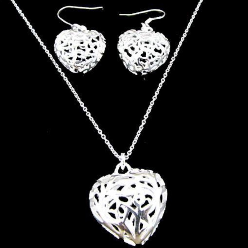 Necklace, pendant and earrings
